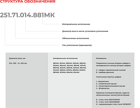 Торцевое уплотнение 251.71.100.884МК в Омске фото