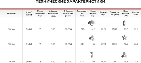 Роторно-кулачковый насос 2-стороннего действия TUL-80